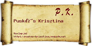Puskás Krisztina névjegykártya