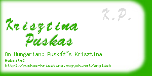 krisztina puskas business card